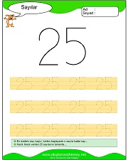 okul öncesi 1 sayısı çizgi çalışması